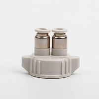 Co2 Réacteur Diffuseur D'air Générateur Double Connecteur Tube Vannes Bouchon De Bouteille Diy Aquarium Plantes Fish Tank Accessoires