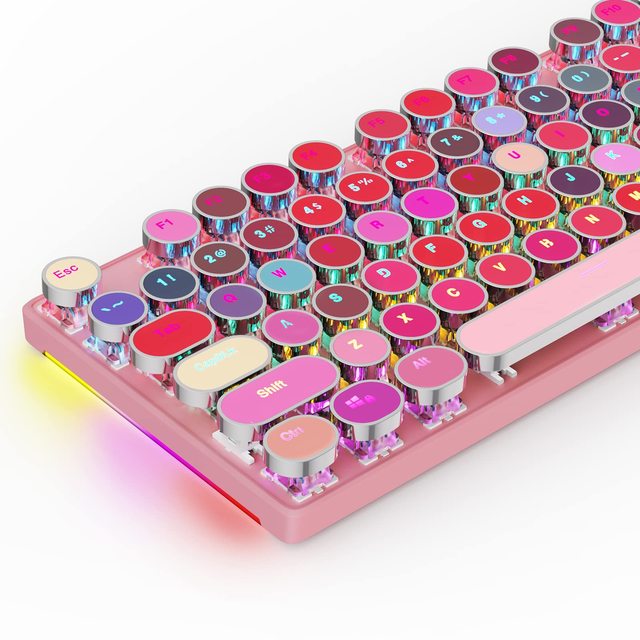 Retro Style Lipstick 104 Keys Typewriter Mechanical Gaming RGB USB-C Programmable Keyboard New Product