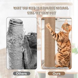 Poteau à gratter <span class=keywords><strong>pour</strong></span> <span class=keywords><strong>chat</strong></span> <span class=keywords><strong>pour</strong></span> bricolage accessoires de poteau de remplacement intérieur arbre à <span class=keywords><strong>chat</strong></span> Jute cadre d'escalade chaton jouet meubles <span class=keywords><strong>pour</strong></span> animaux de compagnie - Product Image 5