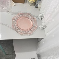 Vente en gros Bol à fruits profond en plastique de luxe, grandes assiettes à dîner scintillantes or rose pour mariage, assiettes à dîner de Noël