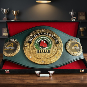 เข็มขัดแชมป์โลก AERO IBO แบบสั่งทำพิเศษ พร้อมใบรับรอง WBC/WBO/IBF หนัง PU/เหล็ก หนา 4 ซม. รับประกัน 100% ปรับแต่งได้ - Product Image 3