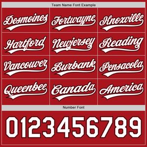 Camiseta de Béisbol Personalizada Unisex para Adultos, Transpirable, con Nombre del Equipo Bordado, Yourteams 00, Roja, Manga Corta - Product Image 3