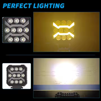 Nouveau phare de travail LED 12V pour camion, véhicule tout-terrain 4x4, VTT, avec signalisation jaune, carré 4 pouces, DRL, accessoires arrière de voiture