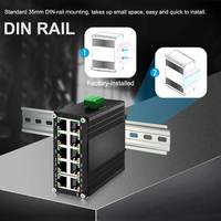 Mini Switch Ethernet Industrial de 1000T y 8 Puertos 802.3at PoE, 12~48V CC, Sin Administrar, con Presupuesto de PoE de hasta 240 Vatios