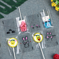 Modèle d'expression du visage sac d'opp transparent mignon et divers visage souriant imprimé petits sacs de bonbons cadeaux