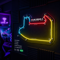 Dekorasi Dinding LED Neon Sign Las Vegas Black Edition untuk Garasi, Bar, Pecinta Mobil, Penggemar Balap, Klub, Rumah, Kamar, Hadiah