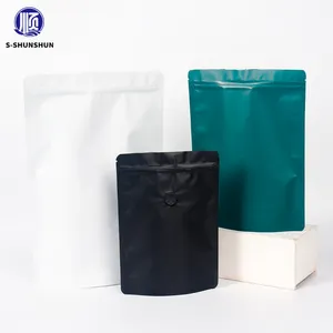 250g food grade upright bag, plastic with aluminum zipper packaging, tea and coffee packaging bag