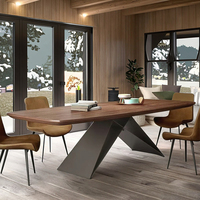 Ensemble de table à manger extensible moderne nordique, rectangulaire, panneau en noyer pour 8 personnes, maison, hôtel, bar, cuisine