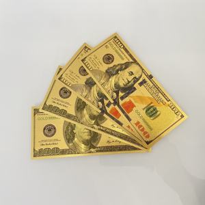 Dollar Gedenkbanknoten Geld Goldfolie 24k Gold Banknote für Geschenksammlung, Dollar 100 Goldfolien-Banknoten - Product Image 2