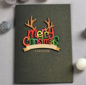 सेट 3D लक्जरी क्रिसमस कार्ड ग्रीटिंग कार्ड