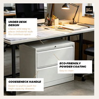 Armoire de rangement métallique à 2 tiroirs coulissants, 90 cm de large, avec poignée col de cygne, pour bureau et salle de sport, prix de gros usine