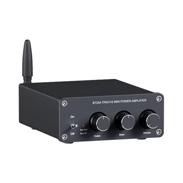 2.0 Channel 20Hz-20KHz Frequency Response & 98dB SNR 200W Mini Class D Metal Amplifier with 110-240V for Home Audio