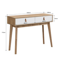 Console en bois blanc, mince/étroite, facile à nettoyer, design moderne pour salon, chambre, hôtel, bureau à domicile