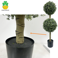 Arbre Bonsaï Artificiel H120CM Feuille de Menthe Double Boule, Fait Main, Écologique, Imperméable, pour Intérieur, Extérieur, Maison, Scène de Mariage