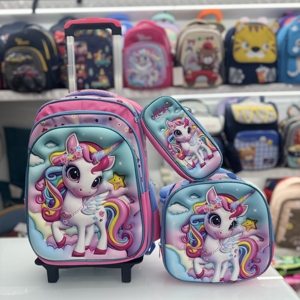 Nuevo Set de 3 Piezas de <span class=keywords><strong>Mochila</strong></span> Escolar <span class=keywords><strong>con</strong></span> Ruedas de 16 Pulgadas y Dibujos Animados en 3D para Niños y Niñas <span class=keywords><strong>con</strong></span> Estuche y Lonchera - Product Image 6