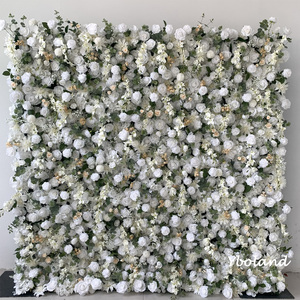 Panneau de fond floral en soie <span class=keywords><strong>artificielle</strong></span> L17 en gros, motif Hortensia, Dahlia, Pivoine, pour décoration murale de mariages, fêtes et événements - Product Image 1