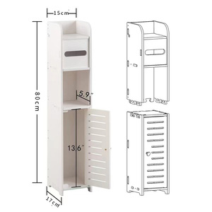 Support <span class=keywords><strong>de</strong></span> papier toilette mural avec <span class=keywords><strong>rangement</strong></span> intégré pour espaces restreints – Idéal pour <span class=keywords><strong>salle</strong></span> <span class=keywords><strong>de</strong></span> <span class=keywords><strong>bain</strong></span> - Product Image 6