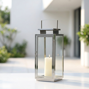 Manufacturers Classic Stainless Steel Metal Candle <b>Lantern</b> for Home and Patio Decoration - Product Image 1