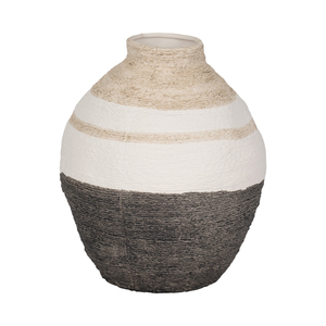 Vaso in Ceramica Texturizzata a Strisce, Vaso Decorativo Moderno per Soggiorno, Camera da Letto e Arredamento Casa - Product Image 3
