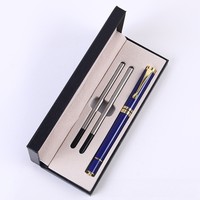 Ensemble de stylos gel en acier haut de gamme avec logo personnalisé, encre noire 0,5 mm, gravure laser, stylos publicitaires en métal de luxe pour cadeaux d'affaires