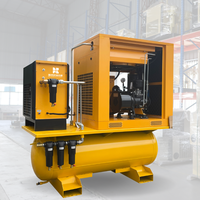 Compresseur d'air industriel à vis à faible bruit 7,5/11/15/22 kW sans huile, stationnaire, alimenté en courant alternatif 220 V, refroidi par air, moteur 10 bars