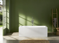 Baignoire autoportante rectangulaire en acrylique MC8003 pour intérieur, avec fonction de trempage profond, idéale pour les salles de bain d'appartements et d'hôtels