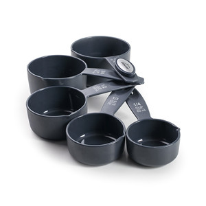 Set di misurini da cucina in plastica grigia, 5 pezzi, per cucinare e preparare dolci - Product Image 1