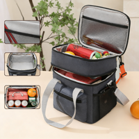 Sac isotherme double couche personnalisé MKW4362, sac à lunch thermique portable, grande capacité, sacs de pique-nique en PEVA