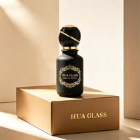 Flacon de parfum vide en verre noir mat et brillant, 30 ml, 50 ml, 100 ml, avec bouchon rond unique, étiquette personnalisée et boîte d'emballage – Vente chaude