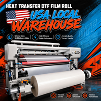 Rouleau de papier thermique Film PET de transfert Rouleau de 60 cm Film DTF double mat 30 cm 33 cm 37 cm 70 cm Décollement à chaud pour l'impression sur t-shirt