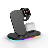 Station de charge 3 en 1 à charge rapide 15W Type-C pour iPhone, Apple Watch et AirPods 1/2/Pro 9V/2A Chargeur sans fil