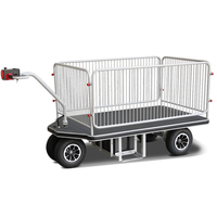 Carretilla Eléctrica Plegable de Acero de Alta Capacidad, Carro de Carga de Cuatro Ruedas para Construcción Industrial y Almacenes