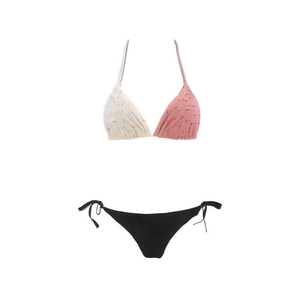 Set bikini HDJ con top triangolare e slip con laccetti laterali, taglia 40 42 44 46, multicolore, abbigliamento da spiaggia - Product Image 2