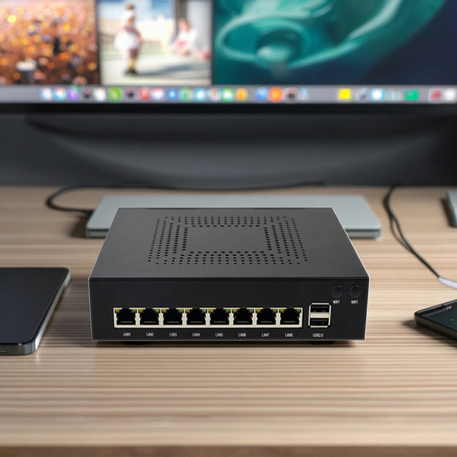 Factory Direct RK3568 Mini PC Router Sharerdp 8 Lan DDR4 Onboard 2GB 16GB Multiple Network Industrial Edge Computing Linux Stock