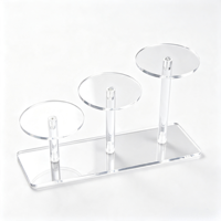 Présentoir Hexagonal à 3 Niveaux en Acrylique Transparent, Support Cosmétique, Organisateur de Maquillage, Rehausseur Pré-Assemblé avec Lamination Brillante pour Boutique