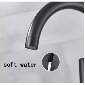 Sistema de ducha independiente de latón negro mate con grifería de cerámica para suelo, mezclador de bañera, grifo, barra deslizante, 1 manija y rociador suave - Product Image 5