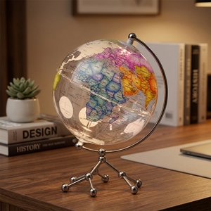 2025 décor parfait Transparent Blue World Globe pour <span class=keywords><strong>chambre</strong></span> d'enfants nouveauté cadeaux Globe Earth - Product Image 3