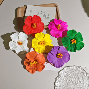 Pinzas para el Cabello <span class=keywords><strong>con</strong></span> Flores Artificiales Estilo Bohemio, Flor de Hibisco, Pinza para el Cabello <span class=keywords><strong>con</strong></span> Flor de Huevo, Accesorios para el Cabello para Vacaciones, Playa, Boda, Estilo Hawaiano - Product Image 5