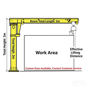 Hot Sale Free Standing Type Column Electric Floor Mounted Jib <strong>Crane</strong> <strong>3</strong> <strong>Ton</strong> for Workshop - Product Image 2