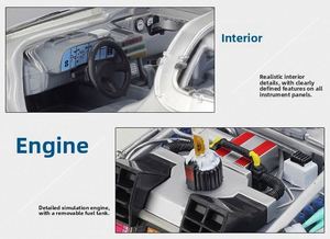 Modè<span class=keywords><strong>le</strong></span> de <span class=keywords><strong>voiture</strong></span> DeLorean en alliage moulé sous pression à l'échelle 1:24, inspiré de <span class=keywords><strong>la</strong></span> série À l'avenir, avec portes ouvrantes, contrô<span class=keywords><strong>le</strong></span> de <span class=keywords><strong>la</strong></span> force, dans un coffret cadeau coloré - Product Image 6