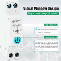 Disjoncteur intelligent WiFi 63A en plastique, mini, pour usage industriel et domestique, protection contre les surtensions et les surintensités, mesure de puissance sans fil