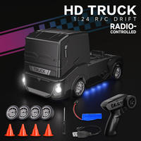 CQZNRC 1:24 Camion de Course Télécommandé 2.4GHz 4x4 Haute Vitesse avec Phares Clignotants pour Enfants