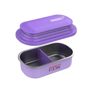 33 oz Stainless Steel Tiffin Container Stretch Space Lunch Box with Silicone Lid Extendable