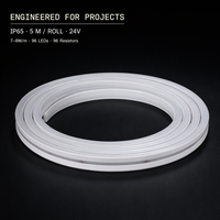 Bande LED Néon Flexible RVB PVC à Émission Latérale 24V 96 LED/m 7-8W/m IP65 Rouleau de 5m Dimmable pour Hôtels et Aménagements Extérieurs Garantie 2 Ans