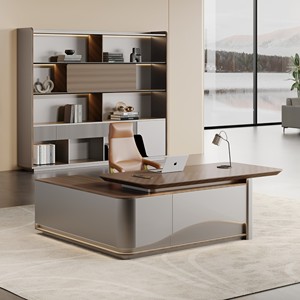 Mobilier moderne de bureau en bois convertible de luxe Table de travail pour directeur de patron Design élégant Style pour le grand patron - Product Image 5