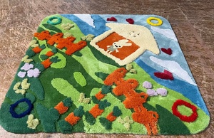 Tapis en laine de luxe faits à la main, tapis oriental avec motifs floraux abstraits, tapis coloré fait à la main pour salon et salle de jeux pour enfants - Product Image 2