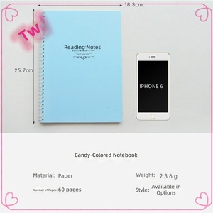 Quaderno a Spirale Colorato Stile Macaron, Economico, Formato <span class=keywords><strong>A4</strong></span>, Carino e Fresco, per Studenti, Produzione Cinese all'Ingrosso - Product Image 3