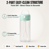 Bouteille d'eau portable électrique pour adultes, sans BPA, pour le sport et la gym, avec tasse mélangeuse automatique de protéines, réutilisable, idéale pour la conception spatiale