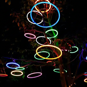 Luz Colgante Artística con Anillo, Clasificación IP65, Color Personalizado, para Decoración de Interiores/Exteriores, Jardín, Patio, Árboles, Festividades - Product Image 1