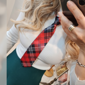 Cravate décontractée automatique à carreaux pour femmes pour les cravates et accessoires de graduation d'entrée - Product Image 1